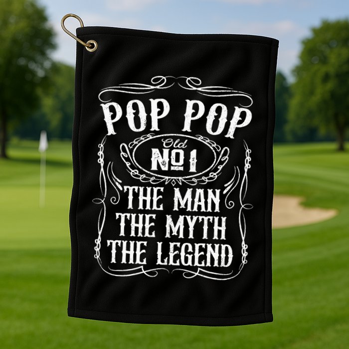 Pop Pop The Man The Myth The Legend Funny Fathers Day Gift Golf Towel