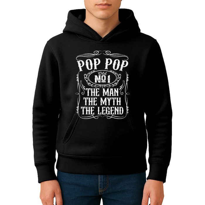 Pop Pop The Man The Myth The Legend Funny Fathers Day Gift Kids Hoodie