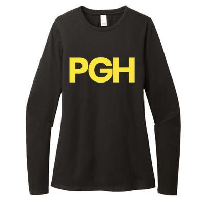 Pittsburgh Pgh Text Retro Throwback Pennsylvania Womens CVC Long Sleeve Shirt