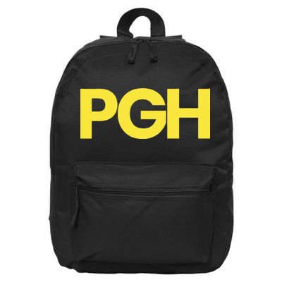 Pittsburgh Pgh Text Retro Throwback Pennsylvania 16 in Basic Backpack