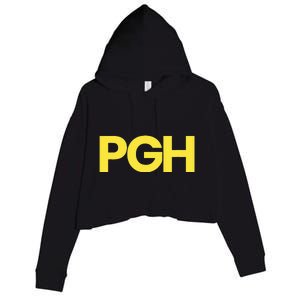 Pittsburgh Pgh Text Retro Throwback Pennsylvania Crop Fleece Hoodie