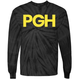 Pittsburgh Pgh Text Retro Throwback Pennsylvania Tie-Dye Long Sleeve Shirt