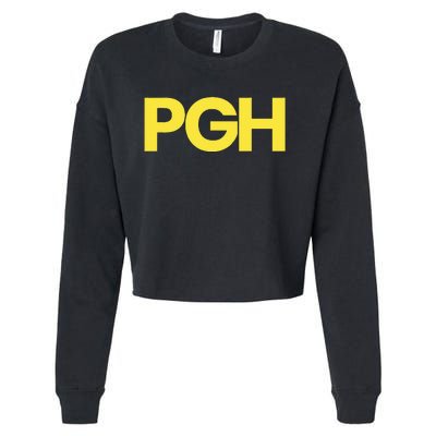 Pittsburgh Pgh Text Retro Throwback Pennsylvania Cropped Pullover Crew