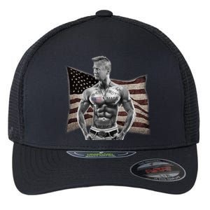 Patriotic Pro Trump Tattoo Anti Liberal Republican Gangster Gift Flexfit Unipanel Trucker Cap