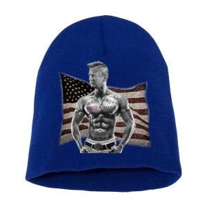 Patriotic Pro Trump Tattoo Anti Liberal Republican Gangster Gift Short Acrylic Beanie