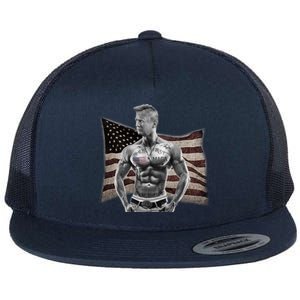 Patriotic Pro Trump Tattoo Anti Liberal Republican Gangster Gift Flat Bill Trucker Hat