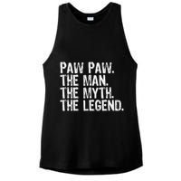 Paw Paw The Man The Myth The Legend Funny Cool Pawpaw Ladies PosiCharge Tri-Blend Wicking Tank