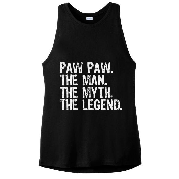 Paw Paw The Man The Myth The Legend Funny Cool Pawpaw Ladies PosiCharge Tri-Blend Wicking Tank