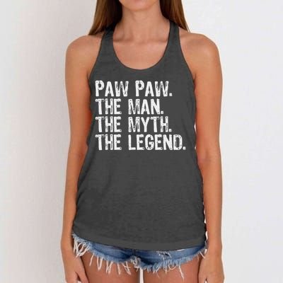 Paw Paw The Man The Myth The Legend Funny Cool Pawpaw Women's Knotted Racerback Tank