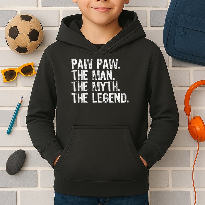 Paw Paw The Man The Myth The Legend Funny Cool Pawpaw Kids Hoodie