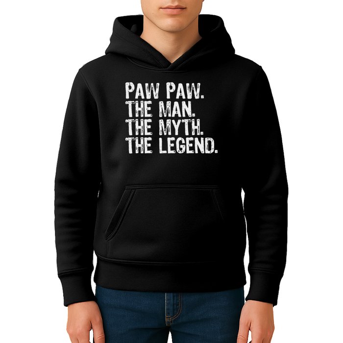 Paw Paw The Man The Myth The Legend Funny Cool Pawpaw Kids Hoodie