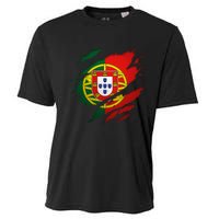 Proud Portuguese Torn Ripped Portugal Flag Cooling Performance Crew T-Shirt