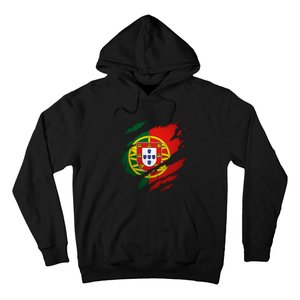 Proud Portuguese Torn Ripped Portugal Flag Hoodie