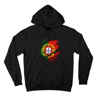 Proud Portuguese Torn Ripped Portugal Flag Hoodie