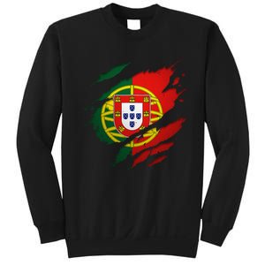 Proud Portuguese Torn Ripped Portugal Flag Sweatshirt