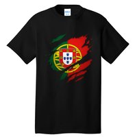 Proud Portuguese Torn Ripped Portugal Flag Tall T-Shirt