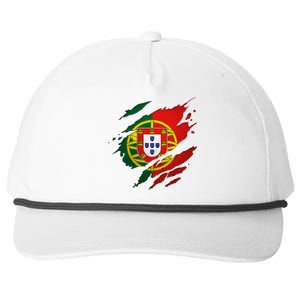 Proud Portuguese Torn Ripped Portugal Flag Snapback Five-Panel Rope Hat