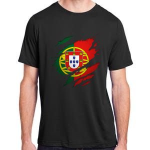 Proud Portuguese Torn Ripped Portugal Flag Adult ChromaSoft Performance T-Shirt