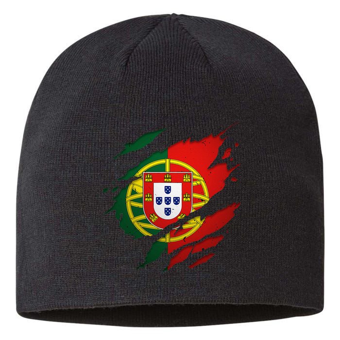 Proud Portuguese Torn Ripped Portugal Flag Sustainable Beanie