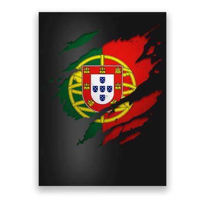 Proud Portuguese Torn Ripped Portugal Flag Poster