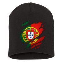 Proud Portuguese Torn Ripped Portugal Flag Short Acrylic Beanie