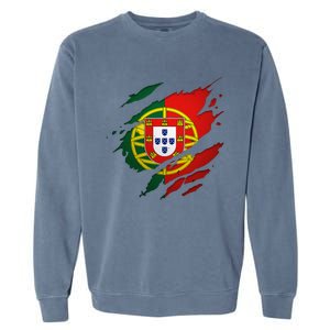 Proud Portuguese Torn Ripped Portugal Flag Garment-Dyed Sweatshirt