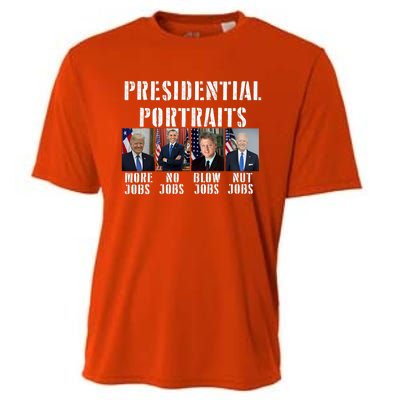 Presidential Portraits Trump More Jobs Obama No Jobs Bush Cooling Performance Crew T-Shirt