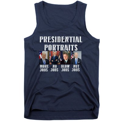 Presidential Portraits Trump More Jobs Obama No Jobs Bush Tank Top