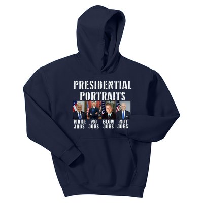 Presidential Portraits Trump More Jobs Obama No Jobs Bush Kids Hoodie