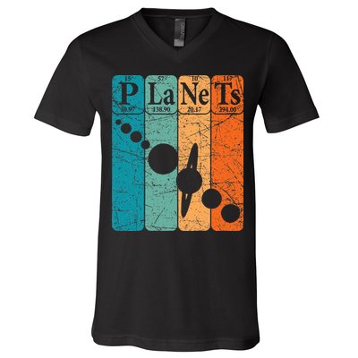 Planets Periodic Table Elements Solar System Planets V-Neck T-Shirt