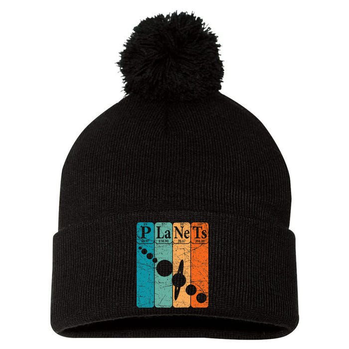 Planets Periodic Table Elements Solar System Planets Pom Pom 12in Knit Beanie