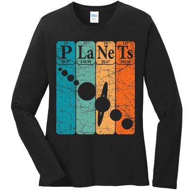 Planets Periodic Table Elements Solar System Planets Ladies Long Sleeve Shirt