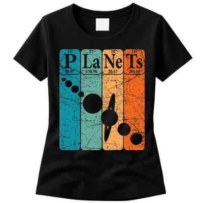 Planets Periodic Table Elements Solar System Planets Womens T-Shirt