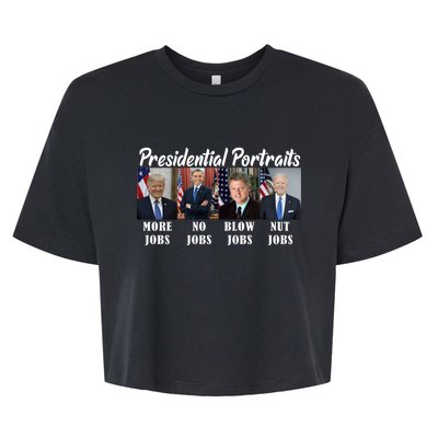 Presidential Portraits Trump More Jobs Biden Nut Jobs Bella+Canvas Jersey Crop Tee