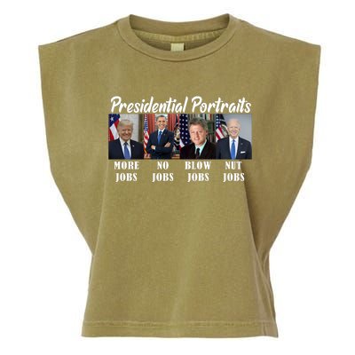 Presidential Portraits Trump More Jobs Biden Nut Jobs Garment-Dyed Women's Muscle Tee