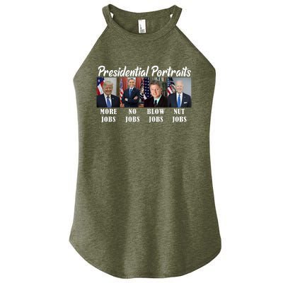 Presidential Portraits Trump More Jobs Biden Nut Jobs Women's Perfect Tri Rocker Tank