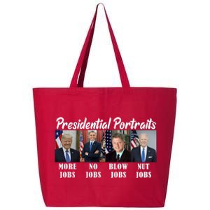 Presidential Portraits Trump More Jobs Biden Nut Jobs 25L Jumbo Tote