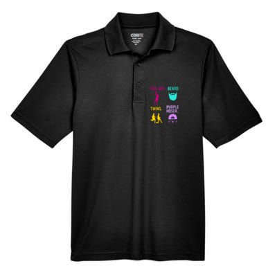 Perfect Present Tall Guy Beard Twins Purple Hoser Men's Origin Performance Pique Polo