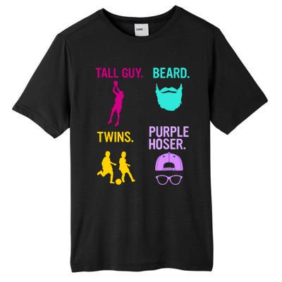 Perfect Present Tall Guy Beard Twins Purple Hoser Tall Fusion ChromaSoft Performance T-Shirt