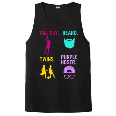 Perfect Present Tall Guy Beard Twins Purple Hoser PosiCharge Competitor Tank