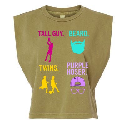 Perfect Present Tall Guy Beard Twins Purple Hoser Garment-Dyed Women's Muscle Tee