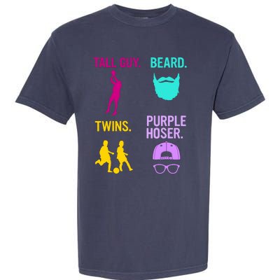 Perfect Present Tall Guy Beard Twins Purple Hoser Garment-Dyed Heavyweight T-Shirt