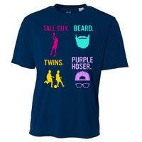 Perfect Present Tall Guy Beard Twins Purple Hoser Cooling Performance Crew T-Shirt