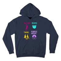 Perfect Present Tall Guy Beard Twins Purple Hoser Hoodie