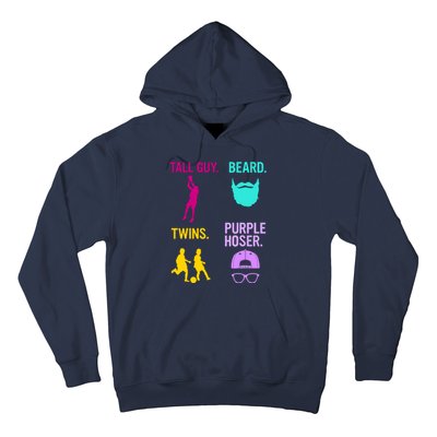 Perfect Present Tall Guy Beard Twins Purple Hoser Hoodie