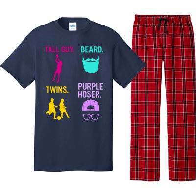 Perfect Present Tall Guy Beard Twins Purple Hoser Pajama Set