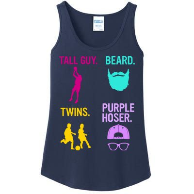 Perfect Present Tall Guy Beard Twins Purple Hoser Ladies Essential Tank