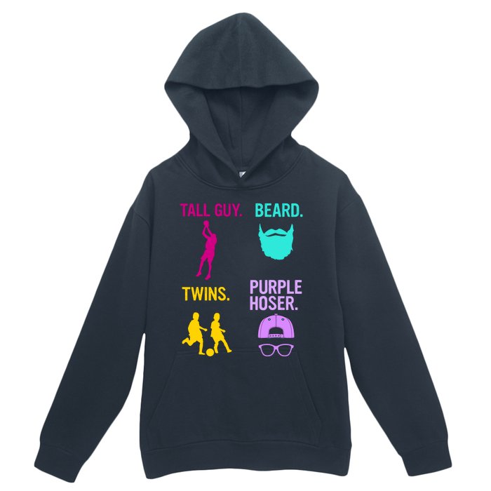 Perfect Present Tall Guy Beard Twins Purple Hoser Urban Pullover Hoodie