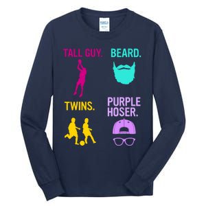 Perfect Present Tall Guy Beard Twins Purple Hoser Tall Long Sleeve T-Shirt