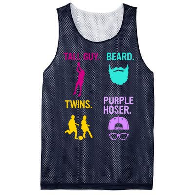 Perfect Present Tall Guy Beard Twins Purple Hoser Mesh Reversible Basketball Jersey Tank